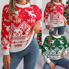 Load image into Gallery viewer, Casual Deer Pattern Long-Sleeve Hoodie Sweater for Women