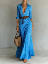 Load image into Gallery viewer, Women's Belted Irregular Pleated Dress