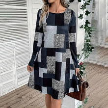 Load image into Gallery viewer, Women's Round Neck Long Sleeve Dress