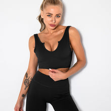 Load image into Gallery viewer, Seamless Ribbed Built Bra Tank Top – Women's Longline Workout Crop Top