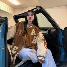 Load image into Gallery viewer, Y2K Oversized Lamb-Wool Bomber Jacket Women