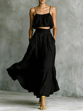 Load image into Gallery viewer, Women’s Two-Piece Flared Skirt Set – High-Waist Elegant Outfit