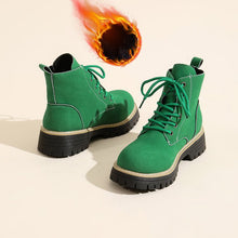 Load image into Gallery viewer, Women’s Lace-Up Suede Fleece-Lined Ankle Boots | Cozy Winter Boots