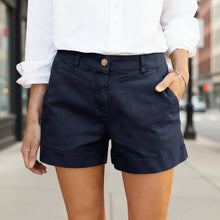 Load image into Gallery viewer, Women's High-Waisted Twill Cotton Bermuda Shorts