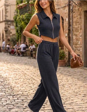 Load image into Gallery viewer, Women's Sleeveless Vest & Wide-Leg Pants Set
