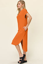 Load image into Gallery viewer, Double Take Full Size Round Neck Short Sleeve Slit Dress Stylish & Comfortable Casual Dress