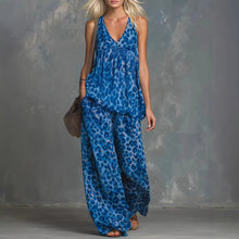 Load image into Gallery viewer, Women’s Leopard Print Sleeveless Top and Chiffon Pants Set