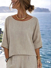 Load image into Gallery viewer, Women's Resort Set – Short Sleeve Top & Wide-Leg Pants