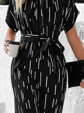 Load image into Gallery viewer, Tied Printed Mock Neck : Wide Leg Jumpsuit