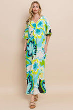 Load image into Gallery viewer, Floral Printed Slit Maxi Dress For Women – Summer Floral Maxi Dress, Elegant Slit Maxi Dress, Feminine Floral Dress, Romantic Floral Dress, Chic Summer Maxi Dress, Vibrant Slit Dress, Sophisticated Floral Dress