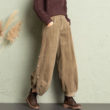 Load image into Gallery viewer, Corduroy Wide-Leg Pants with Lace-Up Detail | Street Style