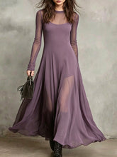 Load image into Gallery viewer, Women's Elegant Mesh-Spliced Maxi Dress — High Waist Slim Fit Patchwork