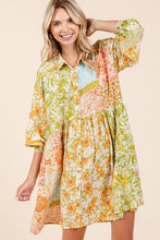 Load image into Gallery viewer, New Summer Floral Button Detail Long Sleeve Shirt Dress For Women – Elegant, Trendy, Fluttering, Feminine & Timeless Chic