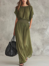 Load image into Gallery viewer, Women's Chiffon High-Waist Ruched Maxi Dress