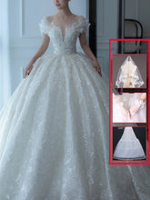 Load image into Gallery viewer, Off Shoulder French Main Wedding Dress