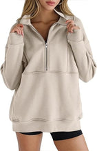 Load image into Gallery viewer, Women’s Half Zip Fleece Sweatshirt