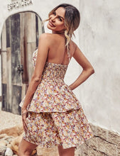 Load image into Gallery viewer, Summer Printed Halter Dress Fashion Boho Backless Ruffled A-Line Beach Dresses For Womens Clothing