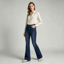 Load image into Gallery viewer, High-Waist Slim-Fit Slightly Flared Women's Jeans – Full-Length Denim Pants