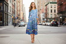 Load image into Gallery viewer, Women’s Floral Patchwork Three-Quarter Sleeve Dress