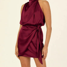 Load image into Gallery viewer, Elegant Halter Neck Dress Fashion Sleeveless Waist-tied Short Dresses For Evening Party Clothing Women
