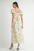 Load image into Gallery viewer, Polka Dot Puff Sleeve Midi Dress For Women – Vintage Fluttering Polka Dot Dress, Feminine Puff Sleeve Dress, Retro Midi Dress, Classic Chic Dress