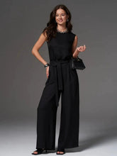 Load image into Gallery viewer, Sleeveless Cotton-Linen Wide-Leg Pants Set – 4 Colors, S–2XL