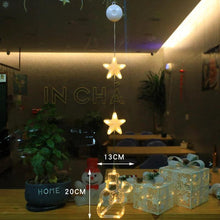 Load image into Gallery viewer, Christmas 3Pcs LED Star Hanging Lights For Home Decor Suction Cup Battery Powered