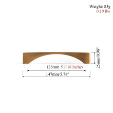 Load image into Gallery viewer, 6PCS Set Nordic Modern Glam Brushed Bronze Drawer Knobs Kitchen Door Handles Cupboard Door Handle Cabinet Handles for Furniture Hardware Brushed Brass Handle Modern Minimalist Cabinet Pull Drawer Handle Wardrobe Cabinet Hardware