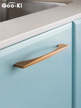 Load image into Gallery viewer, 6PCS Set Nordic Modern Glam Brushed Bronze Drawer Knobs Kitchen Door Handles Cupboard Door Handle Cabinet Handles for Furniture Hardware Brushed Brass Handle Modern Minimalist Cabinet Pull Drawer Handle Wardrobe Cabinet Hardware
