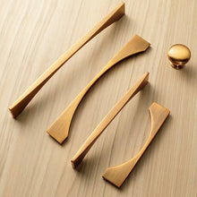 Load image into Gallery viewer, 6PCS Set Nordic Modern Glam Brushed Bronze Drawer Knobs Kitchen Door Handles Cupboard Door Handle Cabinet Handles for Furniture Hardware Brushed Brass Handle Modern Minimalist Cabinet Pull Drawer Handle Wardrobe Cabinet Hardware