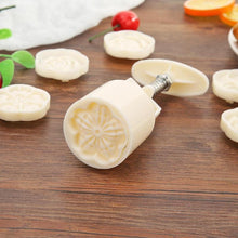 Load image into Gallery viewer, 6pcs/set Flower Shaped Mooncake Mold Cake Mold Hand Pressure Fondant Moon Cake Decorating Tools Cookie Cutter Baking Tool Moon Cake Mold With 6 Stamps Flowers Design Hand Pressure Fondant Decoration Cookie Cutter