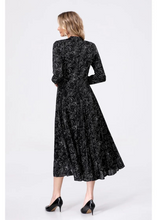 Load image into Gallery viewer, Black Floral Midi Dress