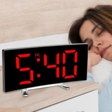 Load image into Gallery viewer, 7 Inch LED Digital Desktop Alarm Clock Curved Dimmable Table Clock Table Alarm Clock 7 Inch Curved Dimmable LED Electronic Digital Desktop Clock for Kids Bedroom Large Number Table Clock Mirror Luxury For Kids Bedroom Home Decors