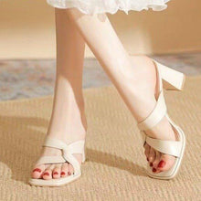 Load image into Gallery viewer, Open-Toe Chunky Heel Sandals – Bold & Trendy Summer Staple