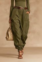 Load image into Gallery viewer, Women's High-Waist Cargo Parachute Pants with Elastic Ankle Cuffs