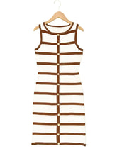 Load image into Gallery viewer, Contrast Stripe Knit Sleeveless Midi Dress – 5 Colors, S–L
