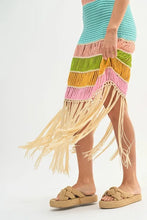 Load image into Gallery viewer, Multi Color Fringed Crochet Knit Dress For Women – Crochet Knit Dress, Fringed Dress, Multi-Color Dress, Bohemian Knit Dress, Festival Dress
