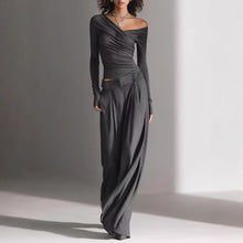 Load image into Gallery viewer, Women's Long-Sleeve Pullover Top & Loose Pants Set – Casual 2-Piece Outfit