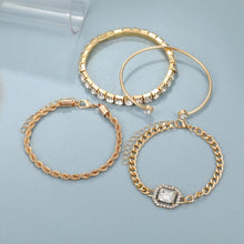 Load image into Gallery viewer, Fashion Jewelry 4 Pcs Crystal Bracelet Set Bohemian Design For Women Vintage Luxury Twisted Cuff Chains Armband Jewelry Accessories