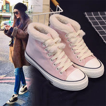 Load image into Gallery viewer, Women’s Warm Canvas Shoes | Plush Cotton Lined Flat Winter Shoes