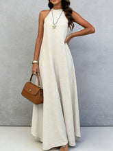 Load image into Gallery viewer, Women's Ice Silk Crinkle Sleeveless Swing Maxi Dress