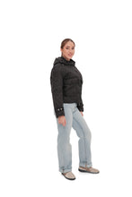 Load image into Gallery viewer, Studded Light Demi-Season Hooded Cropped Jacket in Black