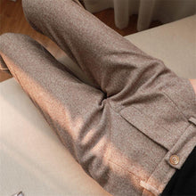 Load image into Gallery viewer, Women's Solid Color Wool-Like Tapered Trousers | Classic Ankle-Length Pants