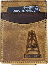 Load image into Gallery viewer, HOOey Embossed Logo (Brown) - Men's Money Clip Wallet
