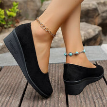 Load image into Gallery viewer, Wedge Heel Slip-On Loafers