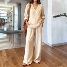 Load image into Gallery viewer, Long Sleeve Top & Full-Length Pants Two-Piece Set – 9 Colors S–3XL
