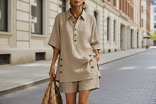 Load image into Gallery viewer, Short-Sleeve Shirt & Loose Pants Two-Piece Set – 4 Colors, S–5XL