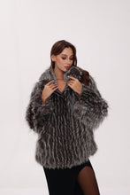 Load image into Gallery viewer, Reversible Genuine Silver Fox Down Fill Coat