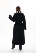 Load image into Gallery viewer, Genuine French Orylag Fur Italian Cashmere Wool Coat
