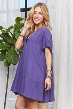 Load image into Gallery viewer, New Summer Tiered Notched Short Sleeve Dress For Women – Versatile, Elegant, Chic, Stylish, Comfortable & Fashionable